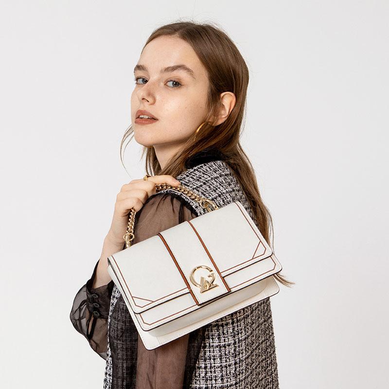 原价 ￥ 890 现价 ￥ 680 guy laroche 姬龙雪 包包女包白色牛皮新款