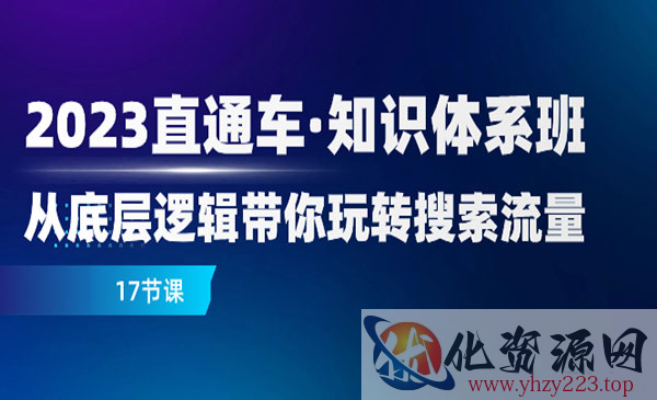 《直通车知识体系班》从底层逻辑带你玩转搜索流量_wwz