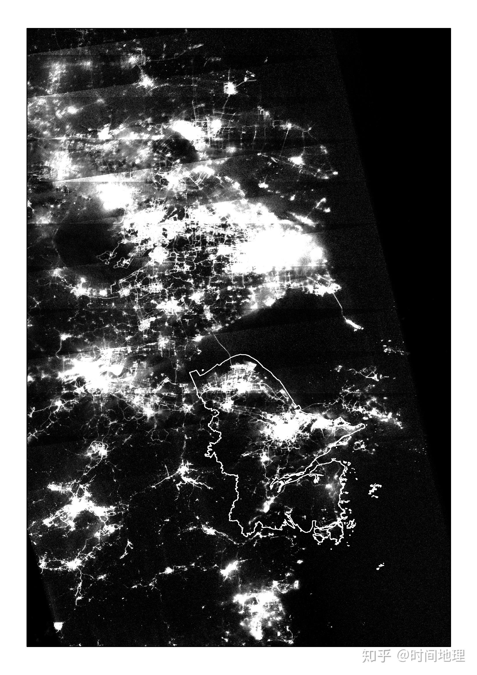 珞珈一号卫星拍摄的第一张夜光遥感图像