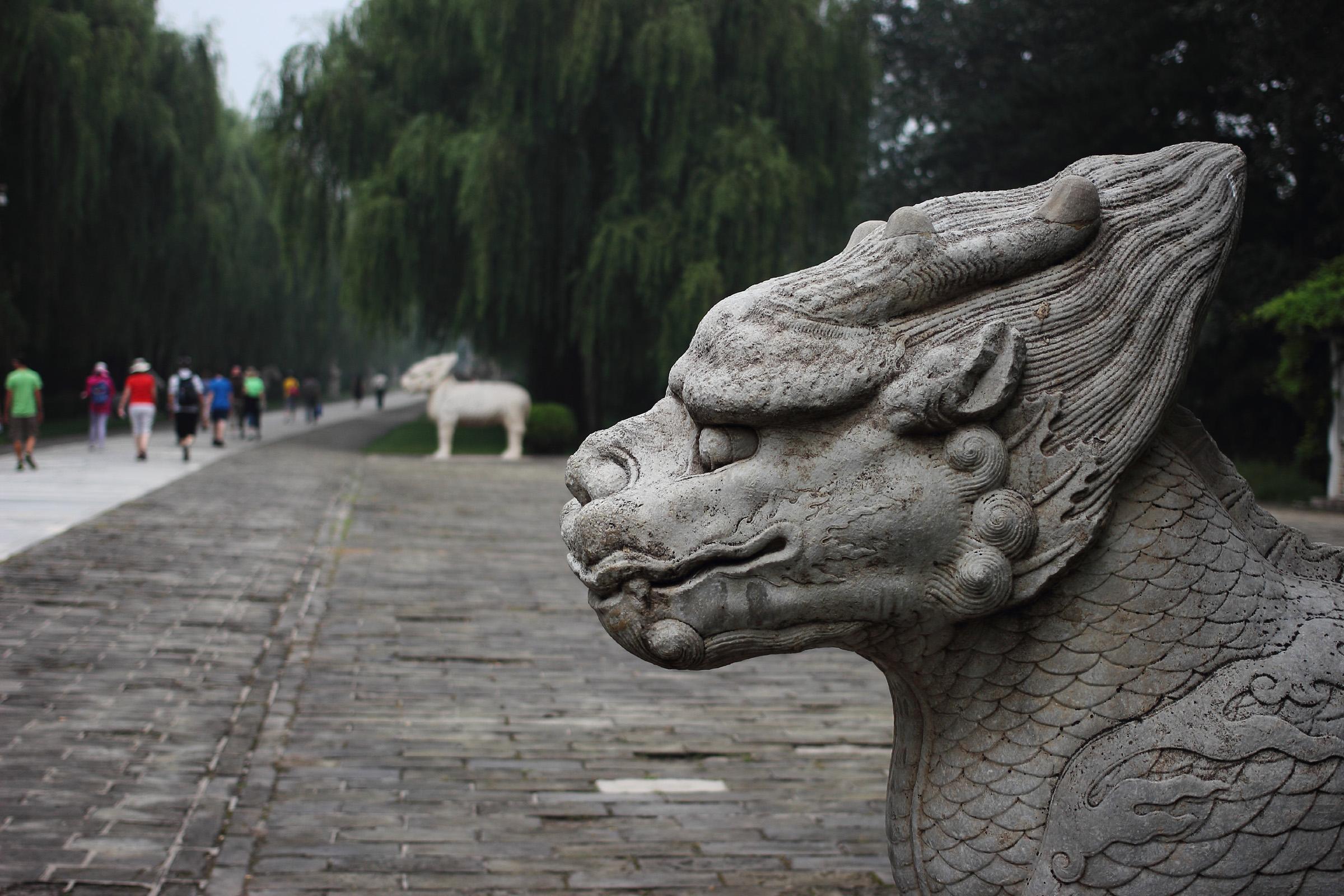 图说古今影像大明十三陵四神路之石像生的百年老照片