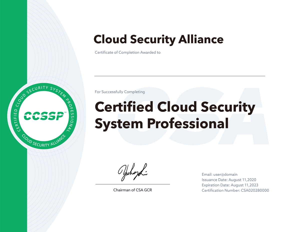 ccssp是什么ccssp:certified cloud security systems professional