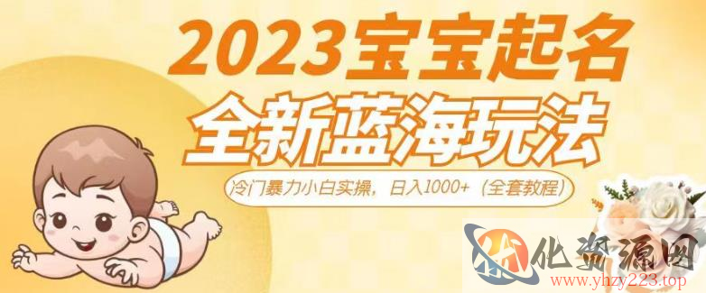 2023宝宝起名全新蓝海玩法，冷门暴力小白实操，日入1000+（全套教程）【揭秘】