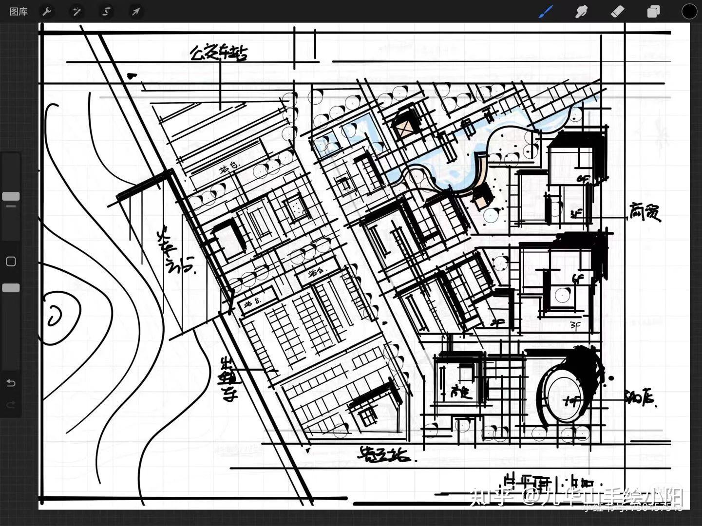 24城乡规划考研快题站前广场城市设计方案分享