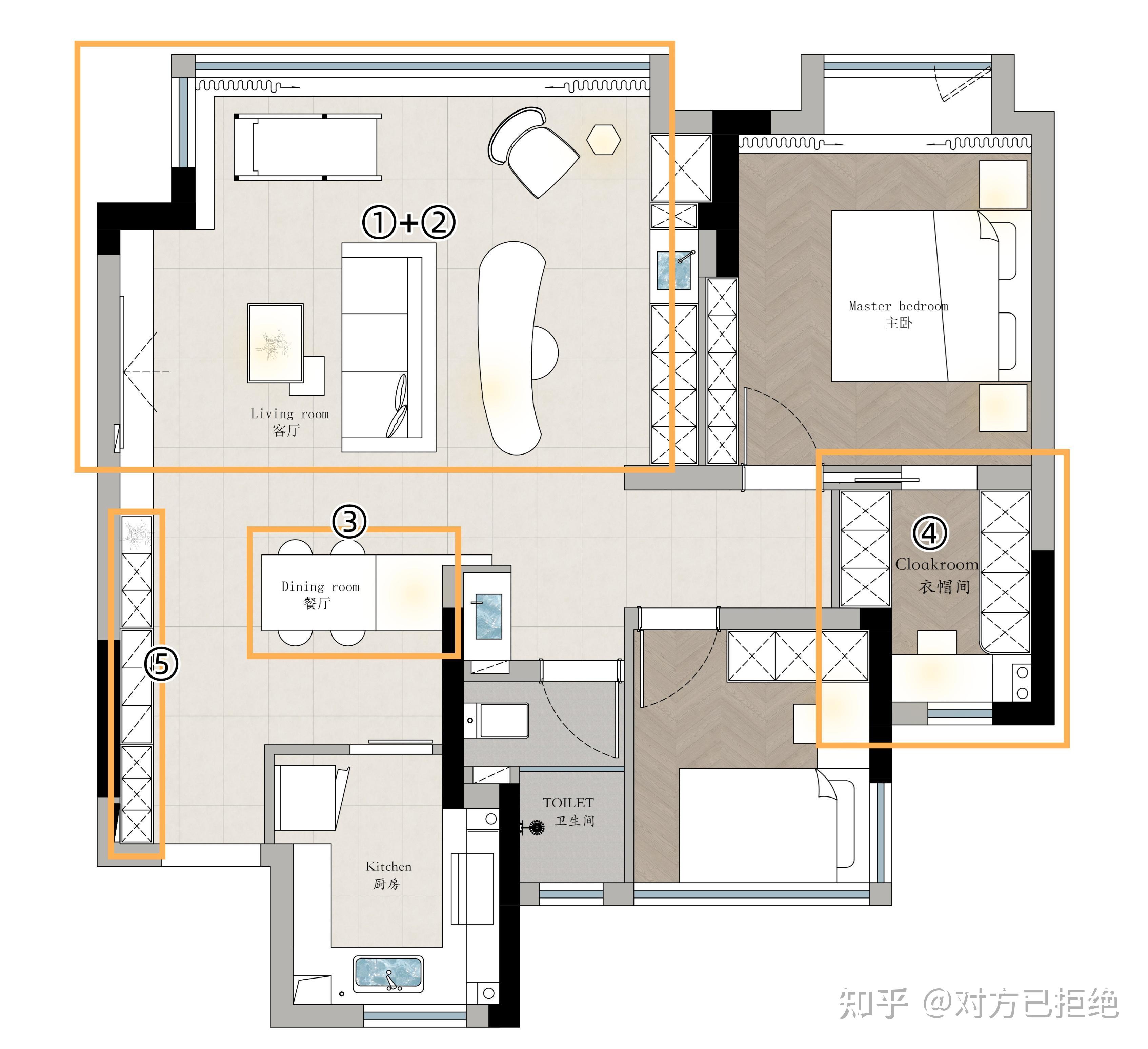 小三居改大横厅怎么改 87平小三居卧室改大横厅效果图