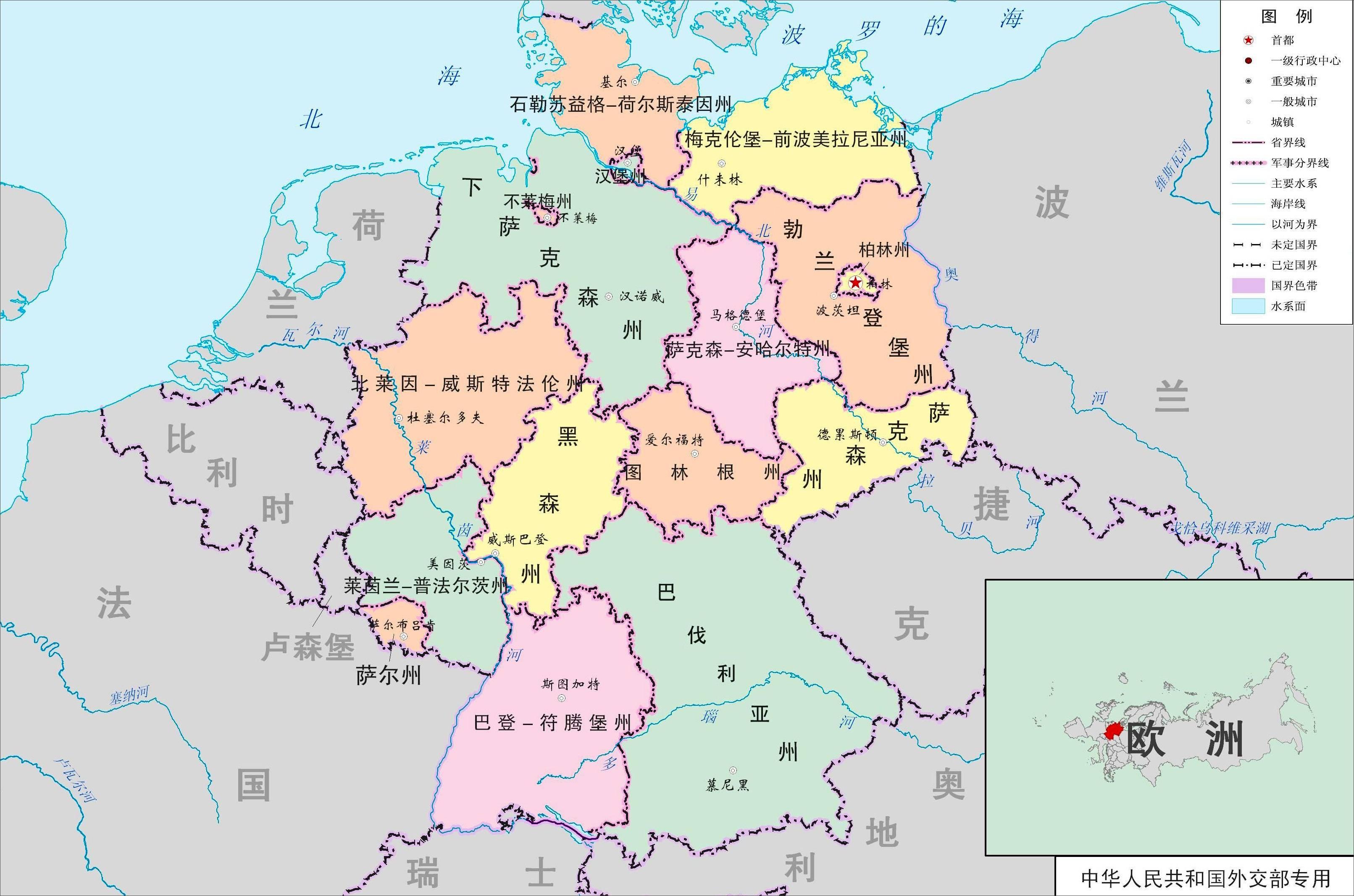 德国风景名胜分布图_德国地图查询