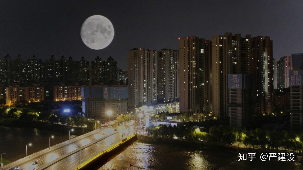 中秋节浐河大桥明月夜【严建设】 - 知乎