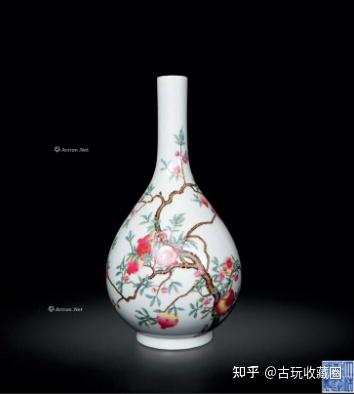 中国 大清乾隆年製 粉彩 牡丹文 長頸瓶 一輪挿 M R7901E