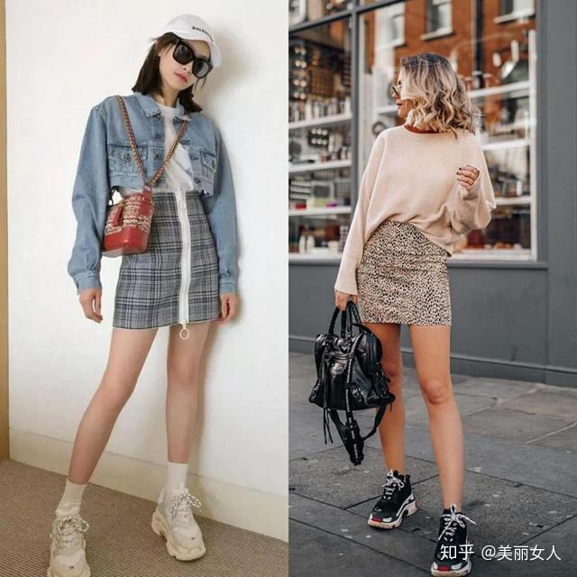 look1:老爹鞋 a字短裙