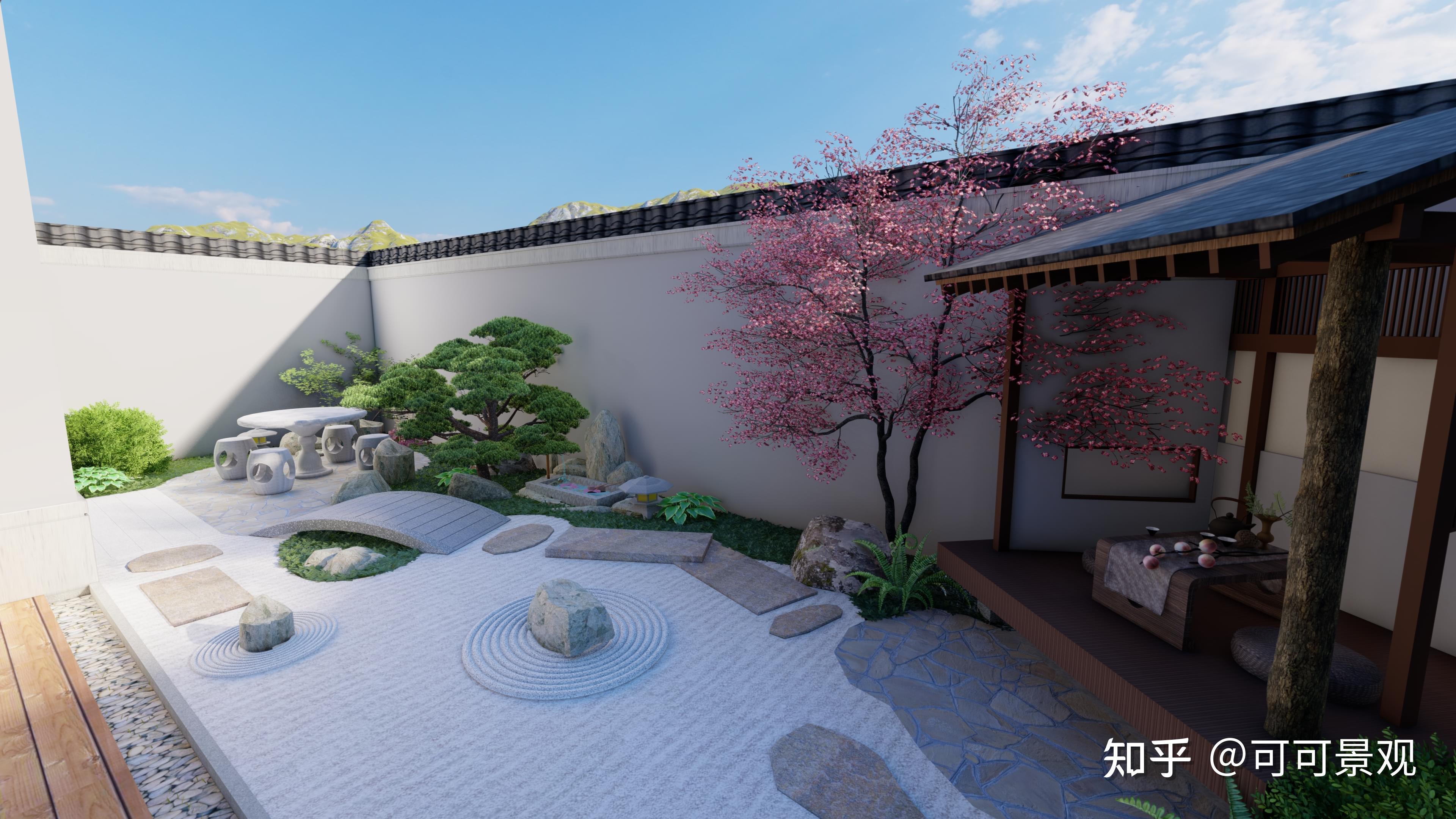 杭州别墅庭院设计日式庭院景观设计方寸之间自有天地很禅意