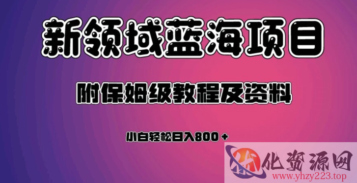 虚拟资源蓝海领域新项目，轻松日入800＋，附保姆级教程及资料