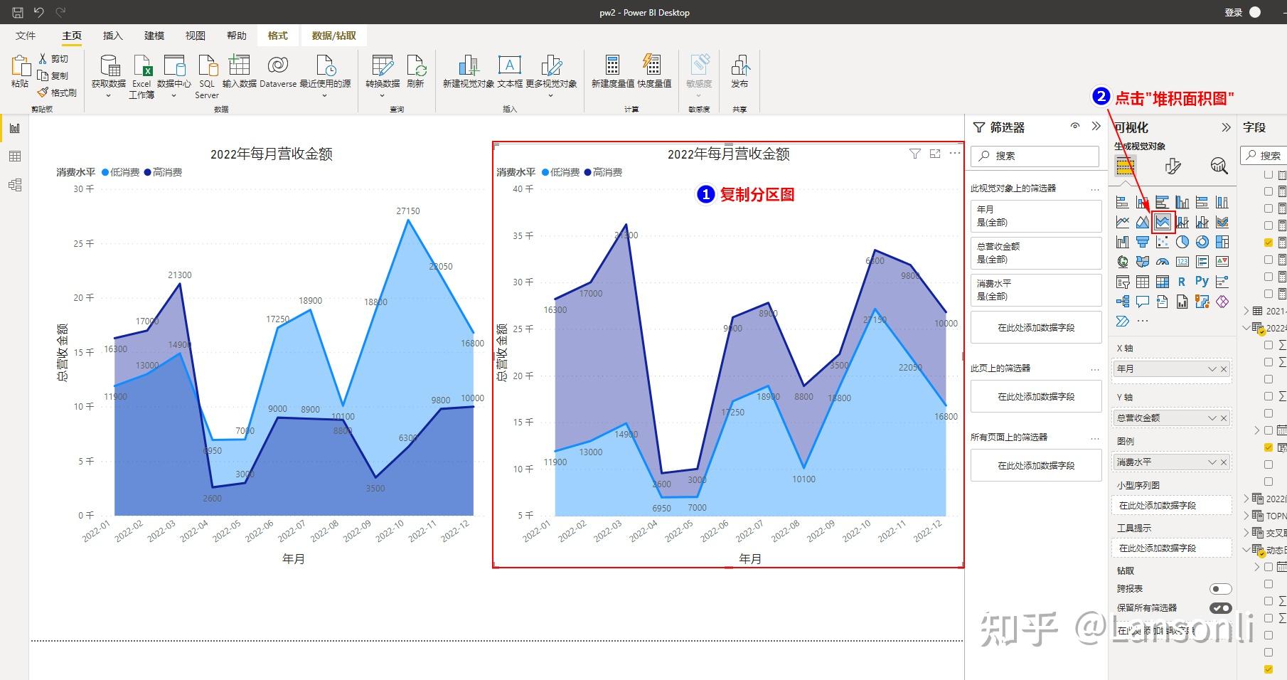 大数据分析工具power bi(十二):制作趋势分析图表 