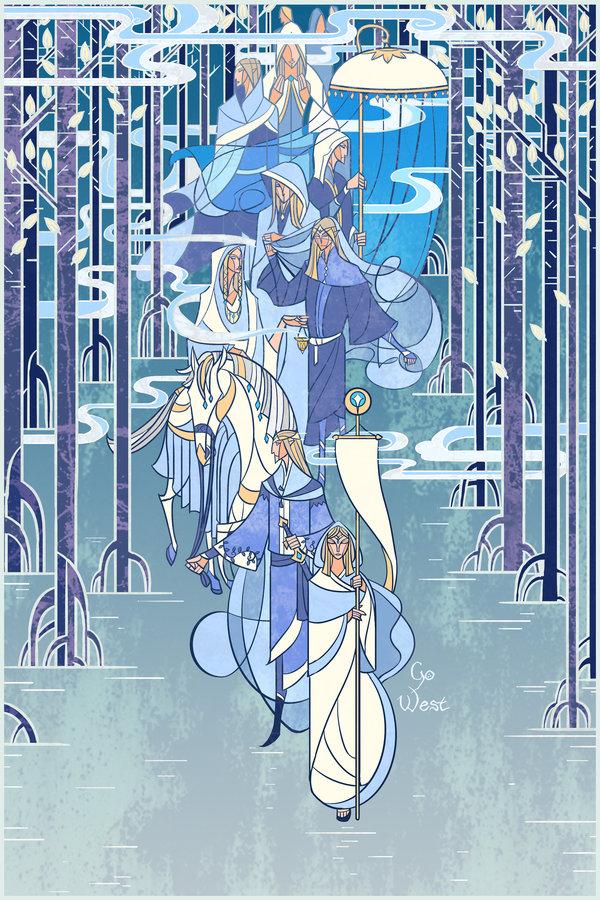 精灵们离开中土西渡