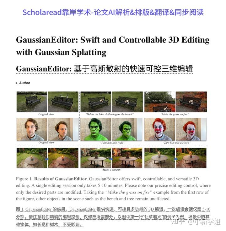 解读CVPR2024-3DGS论文分享|GaussianEditor: Swift and Controllable 3D Editing ...