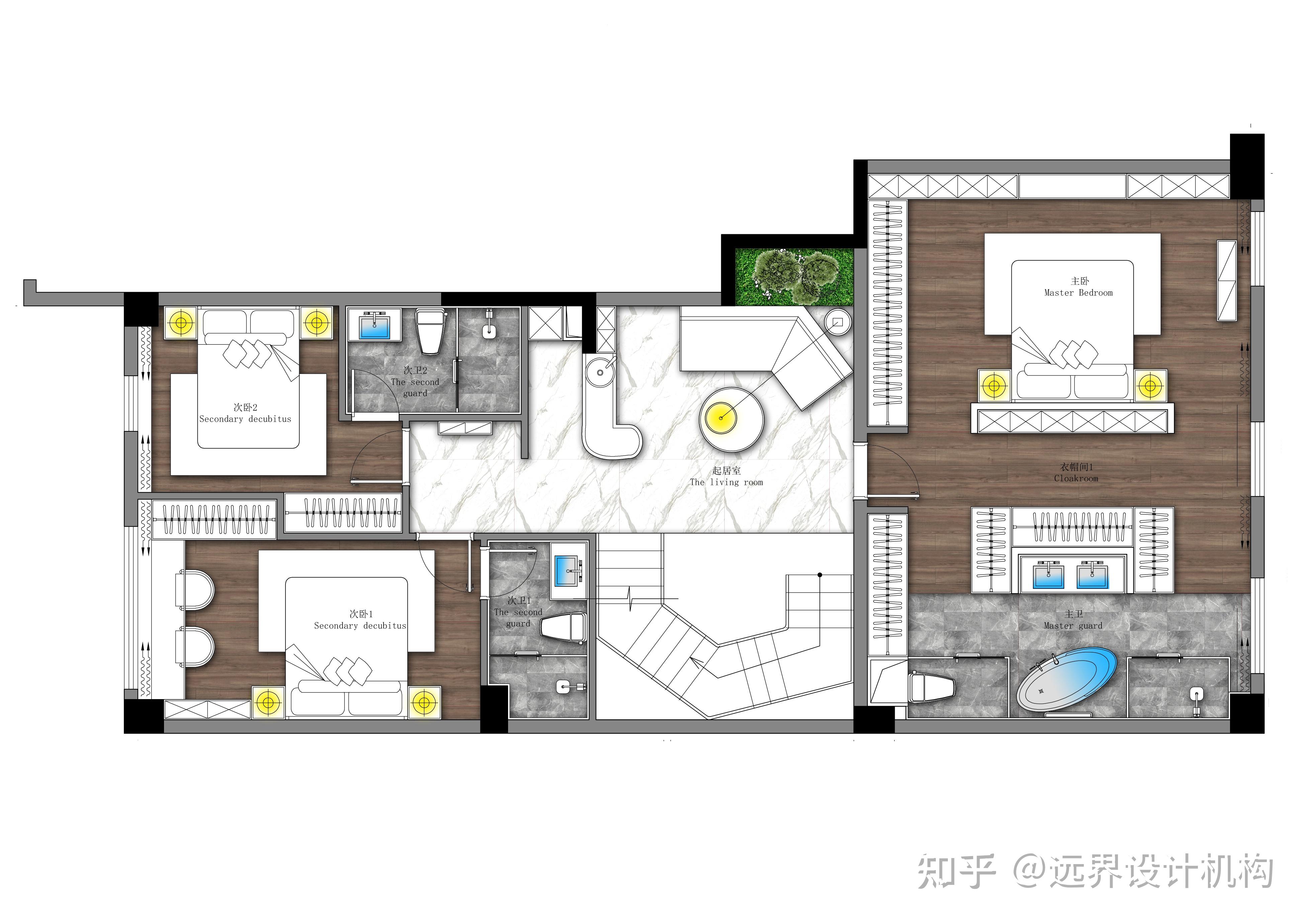 300m05现代轻奢别墅,客厅与别院穿插 如法式的夏日度假庄园