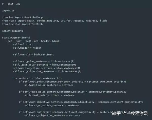 Flask、Requests、BeautifulSoup和 TextBlob构建一个文本分析应用程序 知乎
