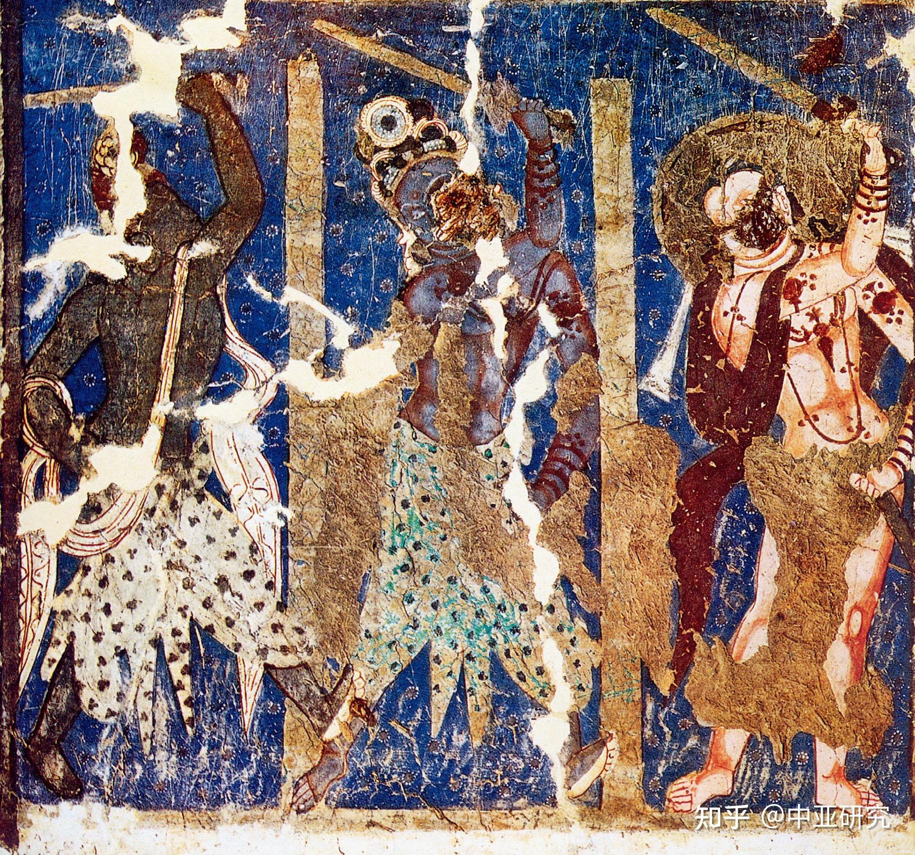 中亚古壁画中的蓝色