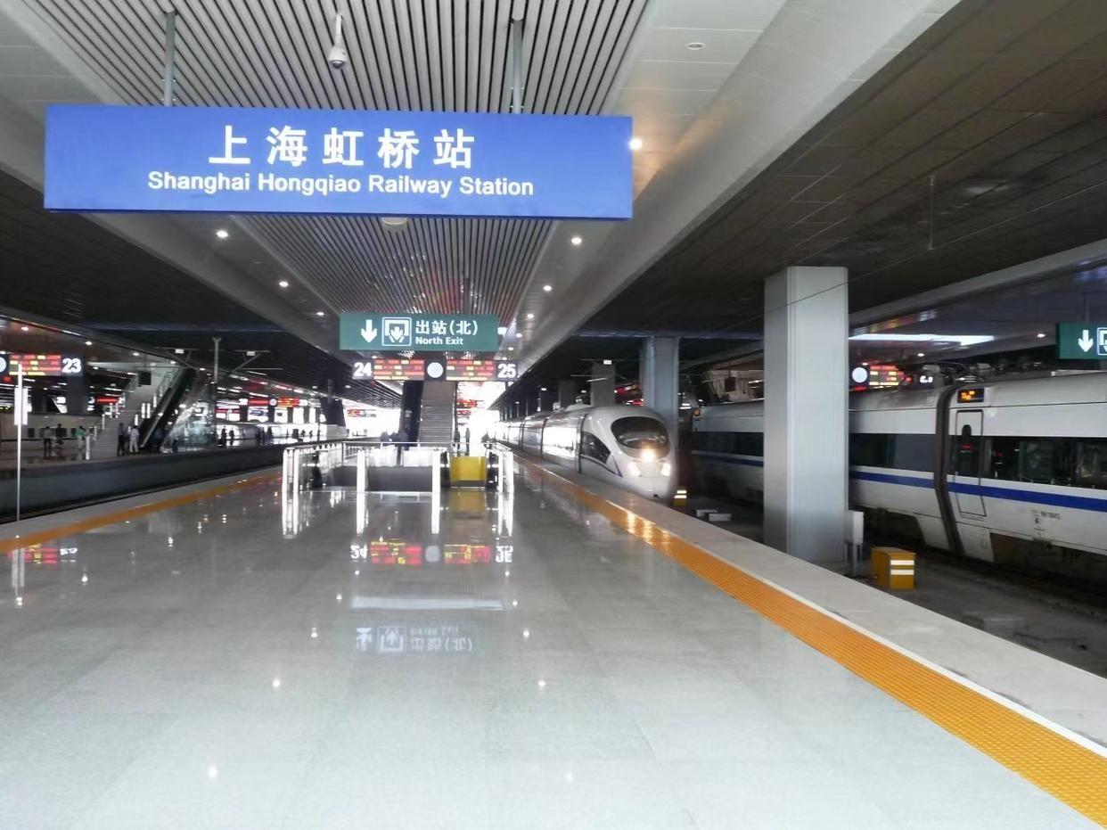 上海虹桥火车站站台图片