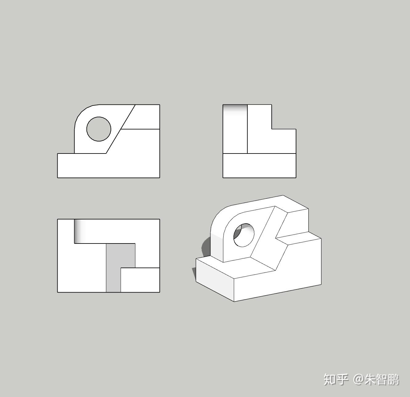请问各位大神这个三视图的物体是什么求解答
