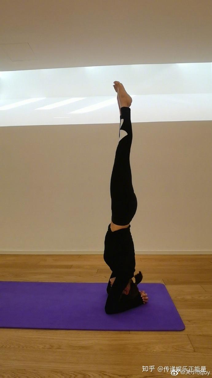 41岁关悦晒高难度瑜伽照 倒立劈叉柔韧度惊人秀完美身材