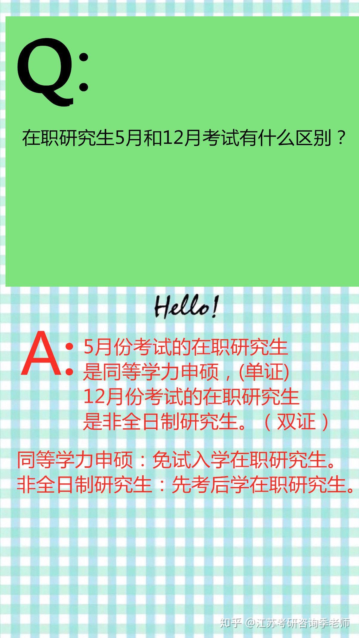 在職研究生5月和12月考試有什麼區別非全日制研究生怎麼上課