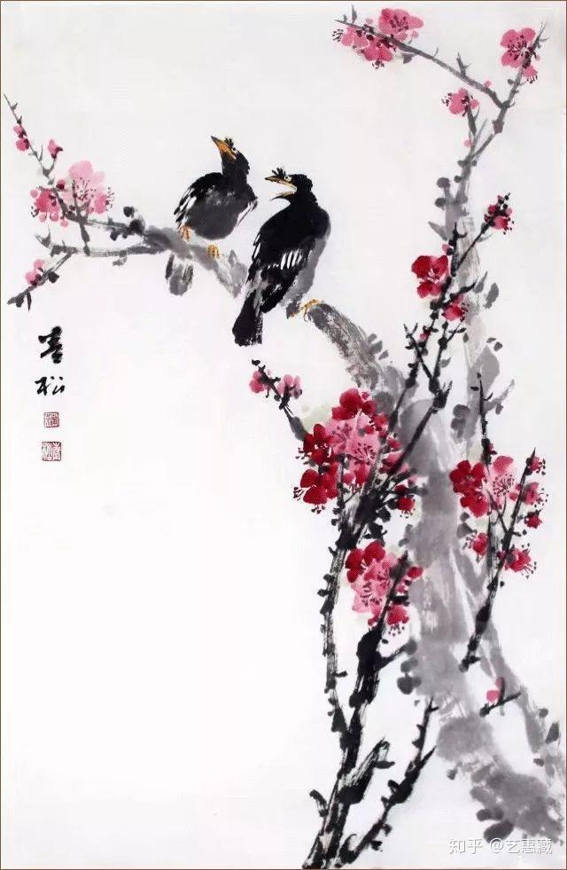 艺惠藏蒲青松实力派花鸟画名家花木悠然舞鸟禽自在鸣