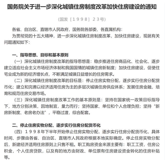 人民日报刊登了一则看似不那么重要的消息《进一步深化城镇住房制度