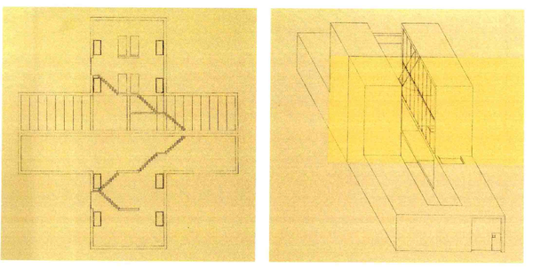 《图画本》中张永和对于拉开住宅的手稿,绘于1990-1995