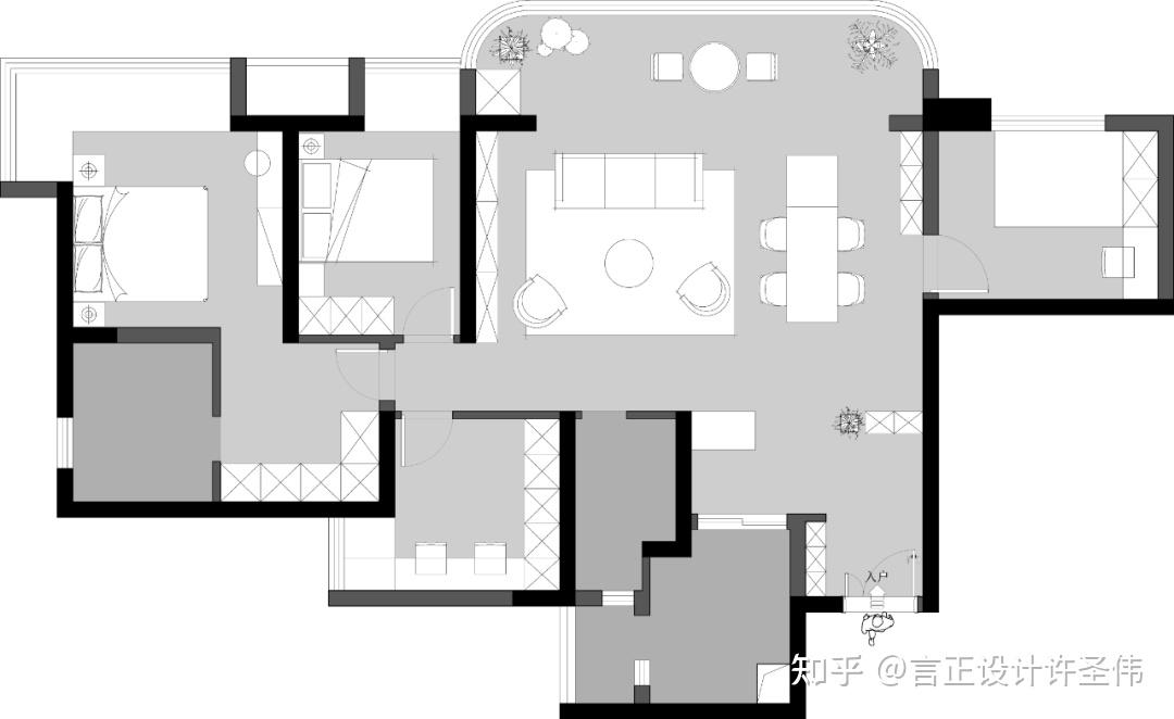 重庆室内设计工作室言正新作|【卓越皇后道】精装房爆改,大横厅+大落地窗,羡慕两个字说累了! - 知乎