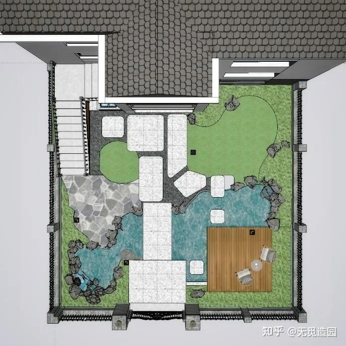 无觅造园2021空间感受平面展示设计前vs设计后设计风格:中式项目面积