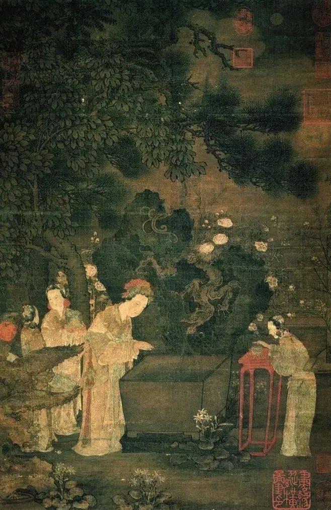 【日暮出画堂,下阶拜新月——《五代人浣月图》佚名】周文矩,建康句容