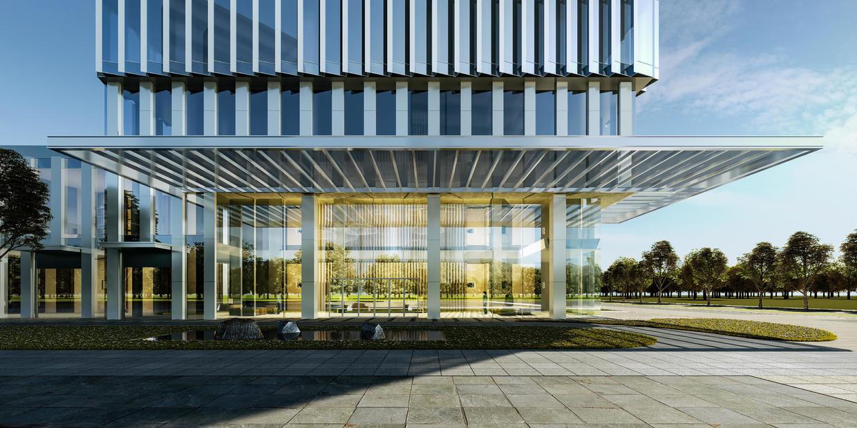 建筑su模型分享 | 聚焦美学 解读办公&酒店雨棚设计 - 知乎