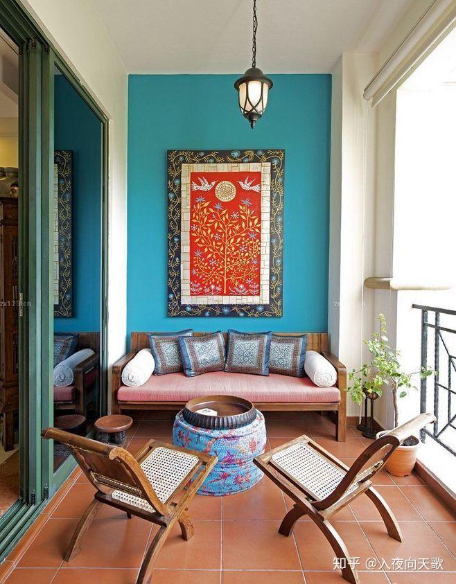 竹藤家具,大型热带绿植,鲜艳的布艺织品都是东南亚风格的常见元素