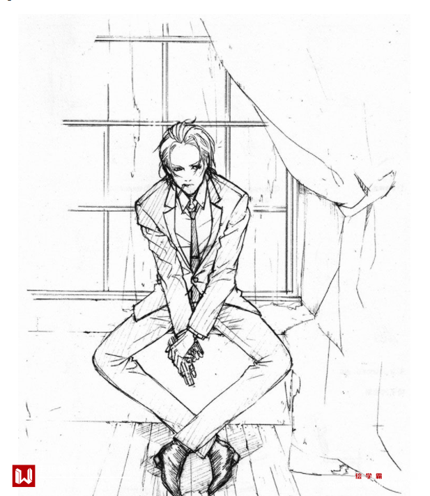 动漫人物坐姿透视怎么画