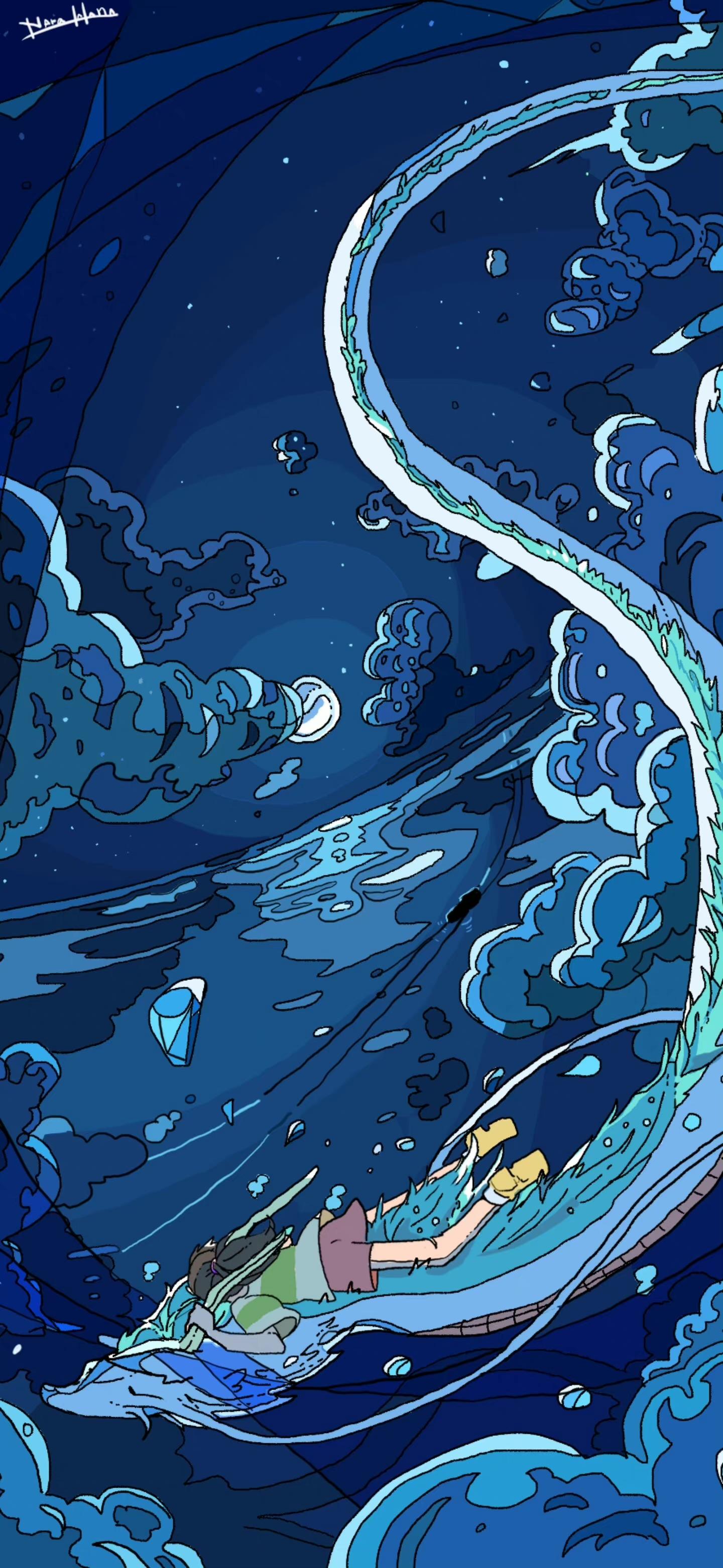 蓝色插画系列作品