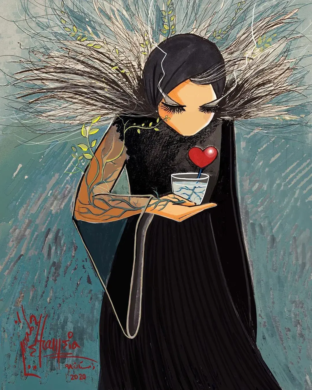 阿富汗第一位女性街头艺术家作品绝望又具有希望色彩