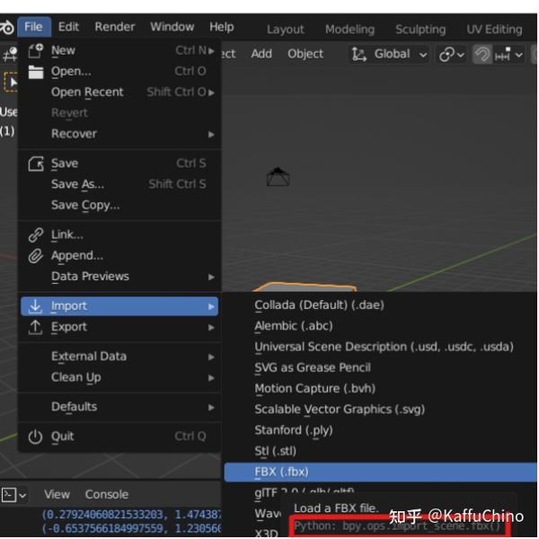 [Blender Python] 模型文件导入导出 知乎