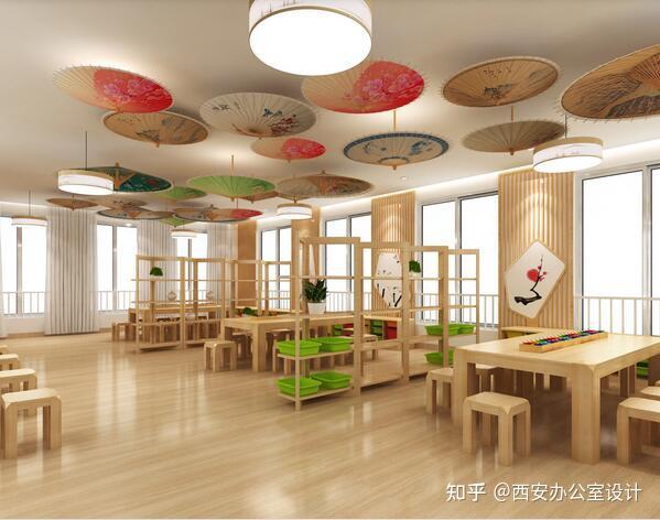一所具有古典国学设计风格的幼儿园,设计融合色彩,教育,孩子的喜好,把