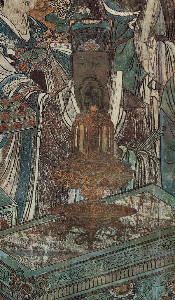 山西永乐宫三清殿-元代壁画《朝元图》:290位神仙,浩荡朝拜道祖,满壁风生星起(5)勾陈大帝【高清超大图】 - 知乎