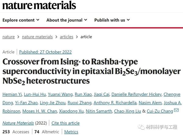 《Nature Materials》：超导领域取得重要进展！ 知乎
