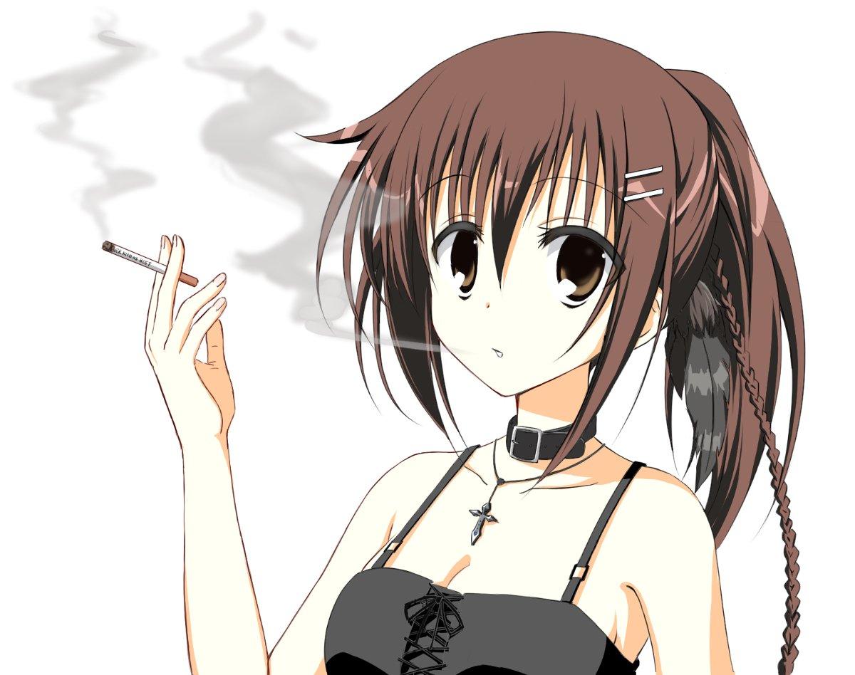 女人抽烟动漫图片