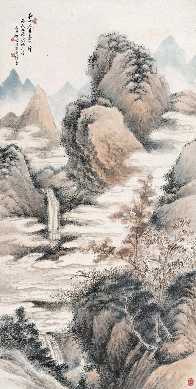 启功先生山水画简静古朴无烟火媚俗之气