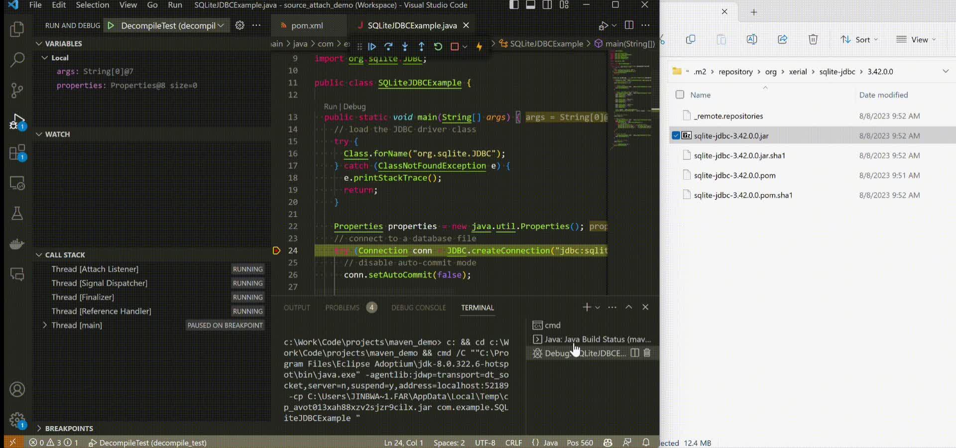 Java on vs code 8 maven 