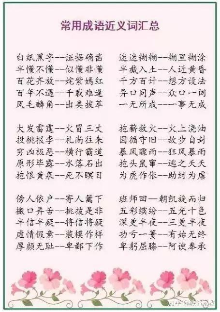 最常见反义词成语收藏起来给孩子可以节省不少时间()