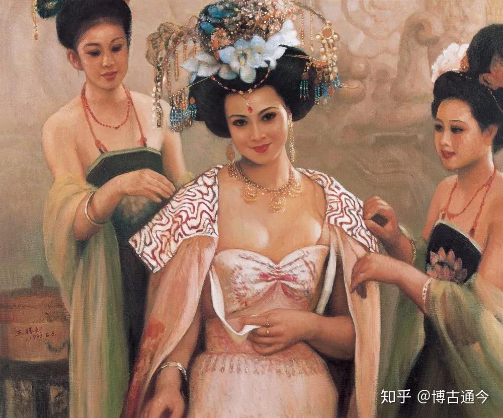 中国絵　乙亥年写貴妃出浴圖　銘有り +　燕君？ 中国絵 乙亥年写貴妃出浴圖 銘有り + 燕君？