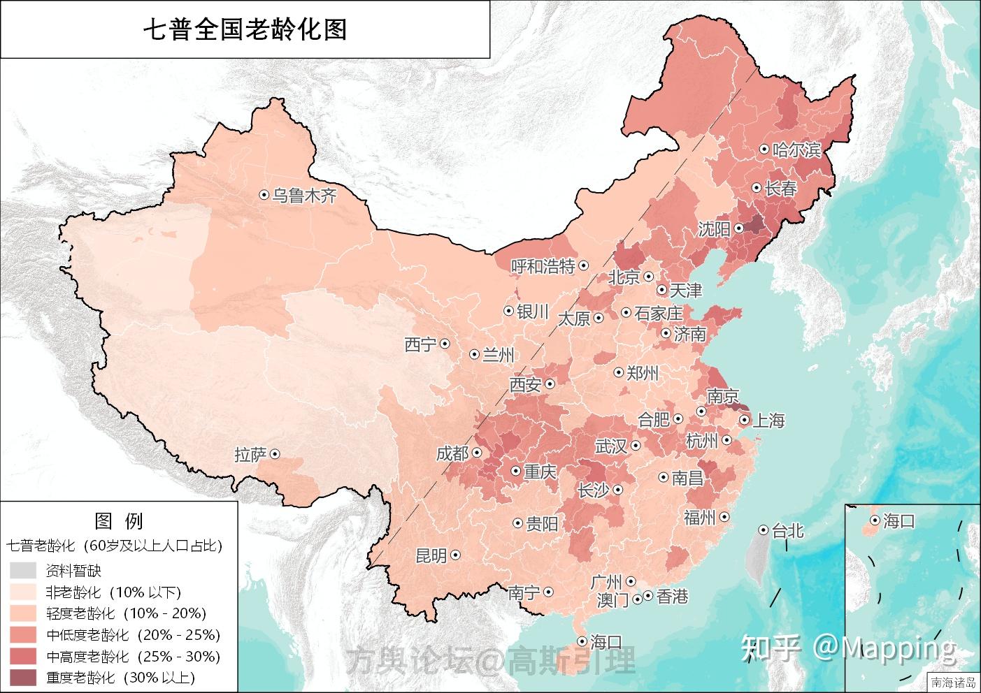 第七次人口普查地市级专题图 - 知乎