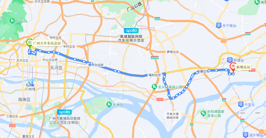 广州827公交站的线路图图片