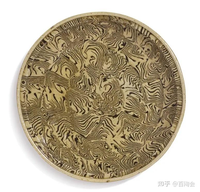北宋 绞胎瓷盘北宋 当阳峪窑绞胎瓷标本在没有电子产品没有游戏机的