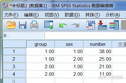 spss卡方检验——分析两组人之间的性别差异