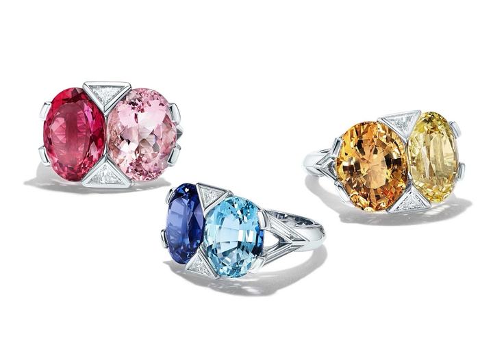 tiffany蒂芙尼colortheory双主石戒指