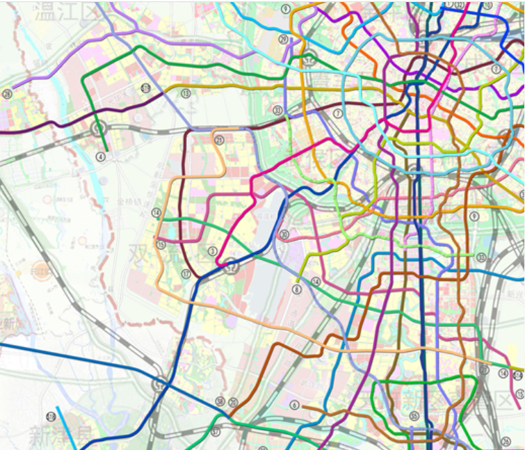 双流芯谷地铁规划图片